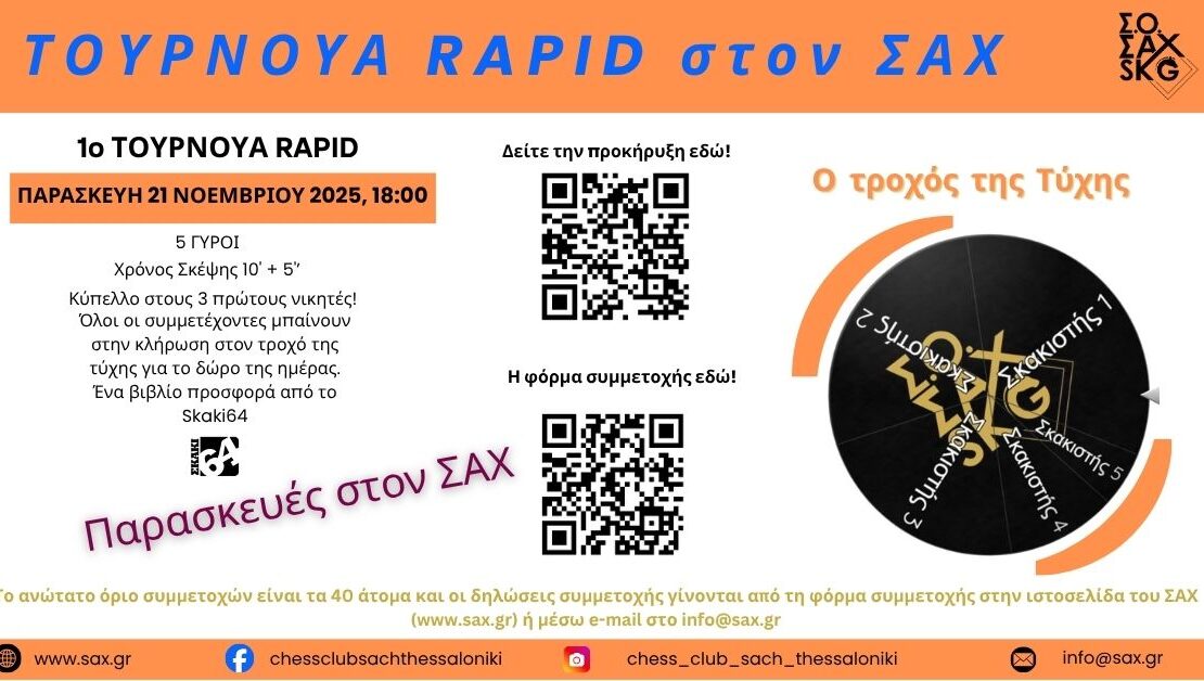 1ο Τουρνουά Rapid Σ.Ο. ΣΑΧ